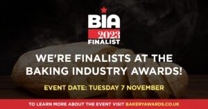 We're finalists at the Baking Industry Awards